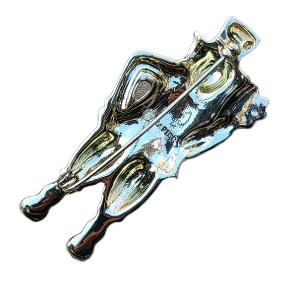 Napier Leprechaun Brooch Clover St Patrick's Day Gold Tone Enamel Rhinestones - Picture 3 of 3